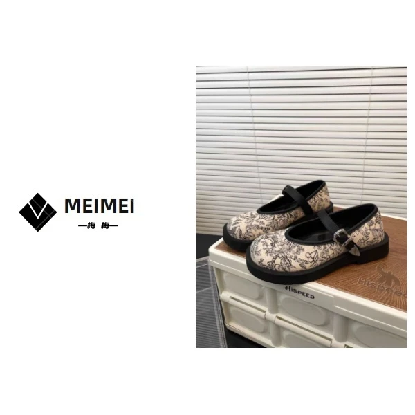 XMM.《玛丽珍鞋》春季时尚国风设计师浅口奶奶鞋刺绣单鞋-PX9510-8