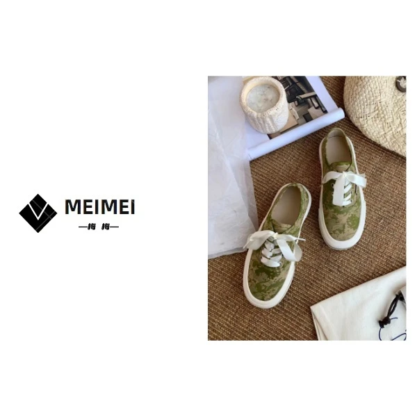 XMM《国风板鞋》春季时尚百搭洋气系带舒适休闲板鞋帆布鞋6900-1553