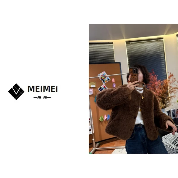 XMM.《雅丹风毛毛外套》秋冬款时尚百搭洋气休闲小众毛毛外套B24960