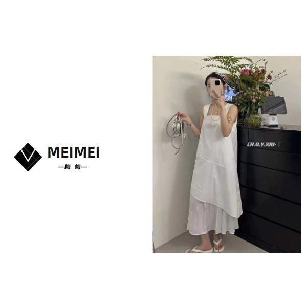 XMM.《剪彩连衣裙》夏季时尚百搭洋气休闲气质显瘦小众连衣裙-55090