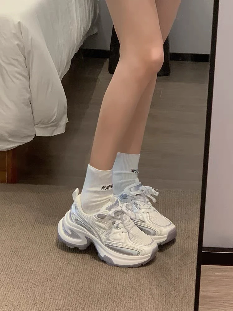 锦绣天下老爹鞋女时尚网面百搭增高休闲老爹鞋6188x1/仓