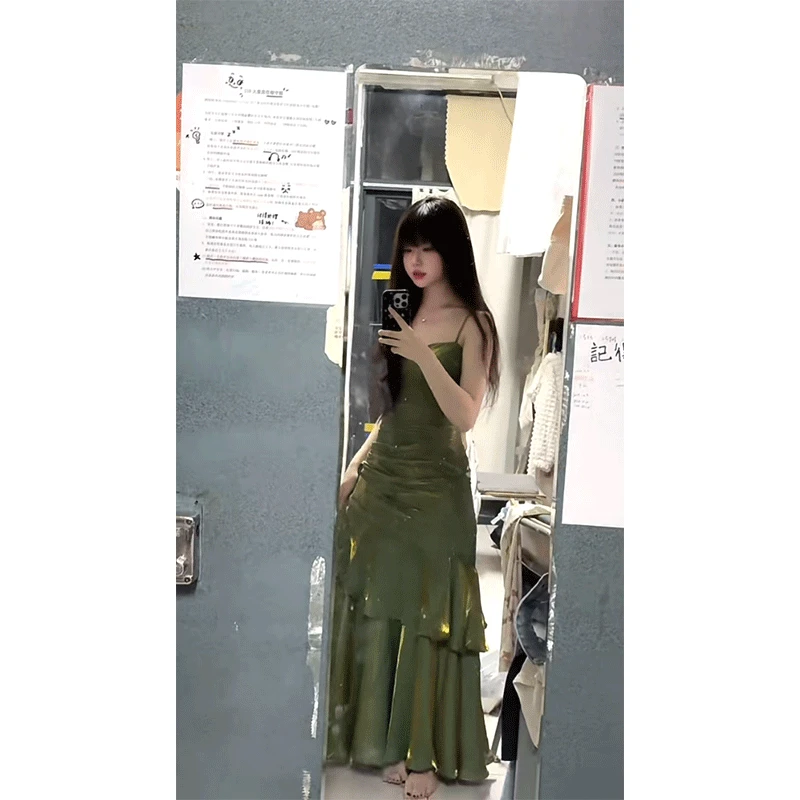 【绮梦晚宴】设计感人鱼姬裙摆高级感战袍小礼服吊带裙女秋冬新款潮