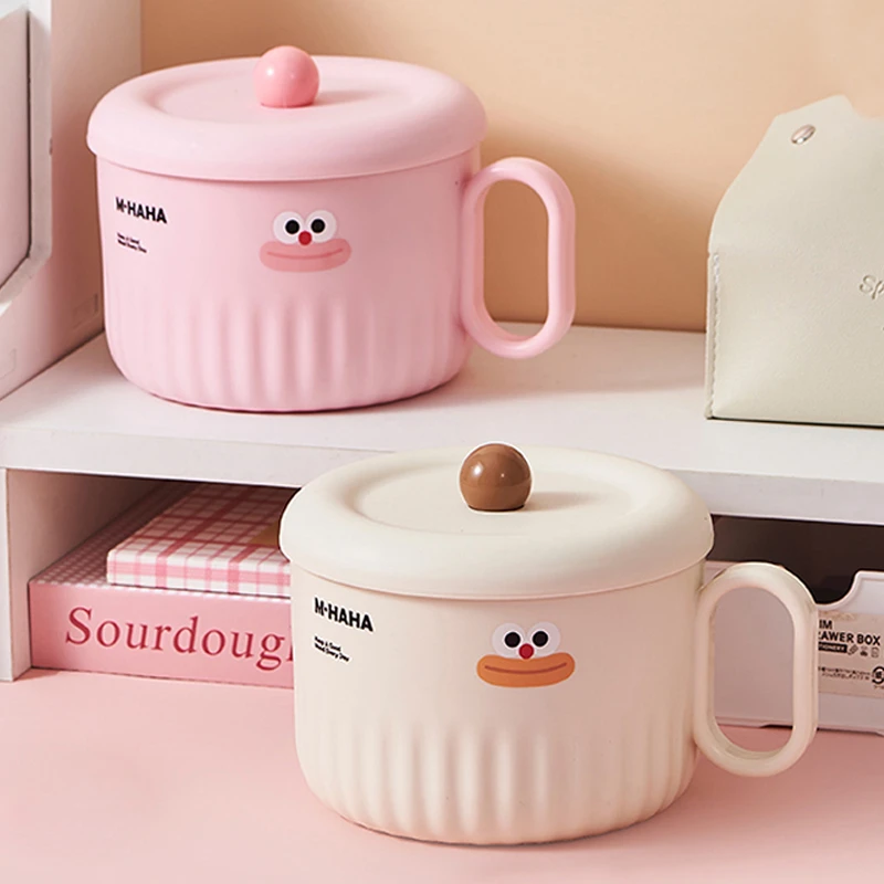 可爱不锈钢泡面碗韩式带盖饭盒个人专用寝室宿舍用学生大容量饭碗