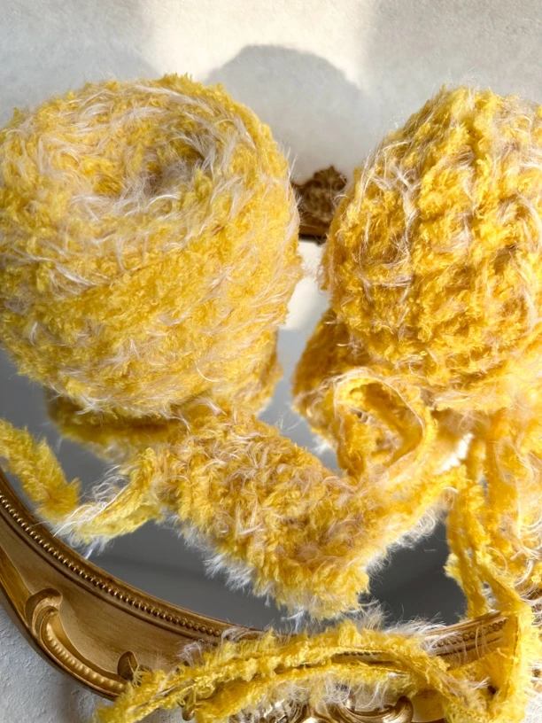 手混线【奶黄包】特色线编织包包围巾帽子diy发夹柔软 100g