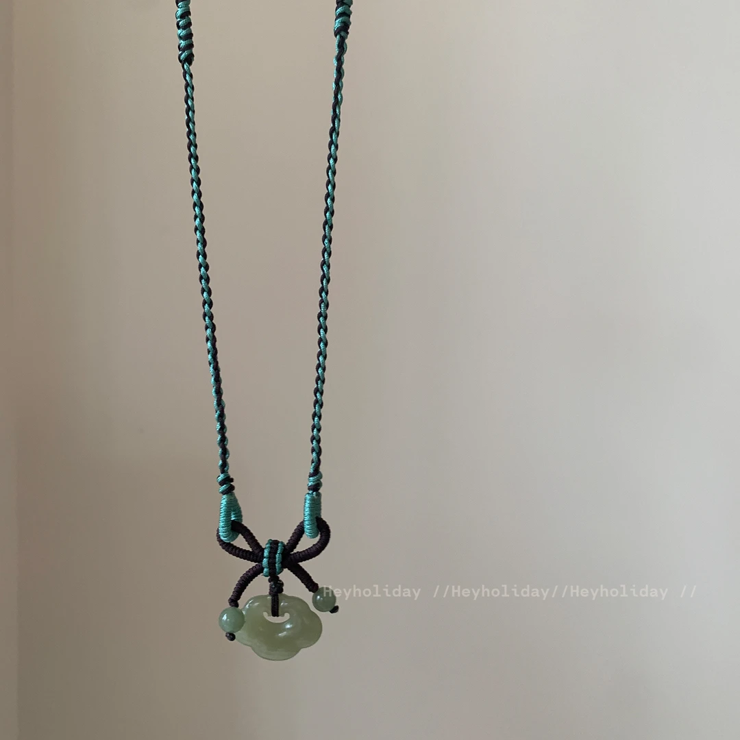 如意锁 项链百搭小众甜美编绳气质简约  多样性发其一