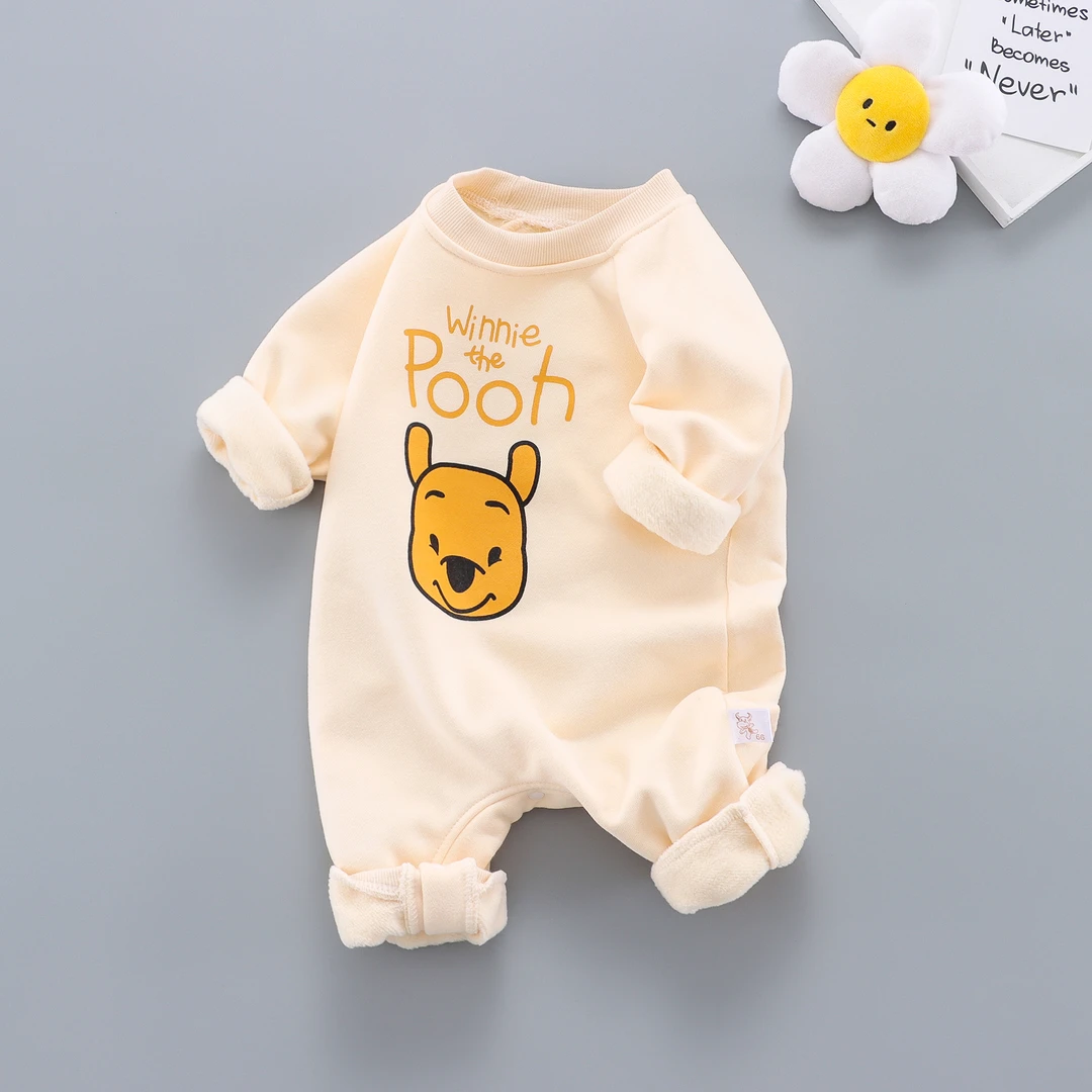 婴幼儿秋冬季连体衣韩版男女宝宝加绒长袖哈衣爬服