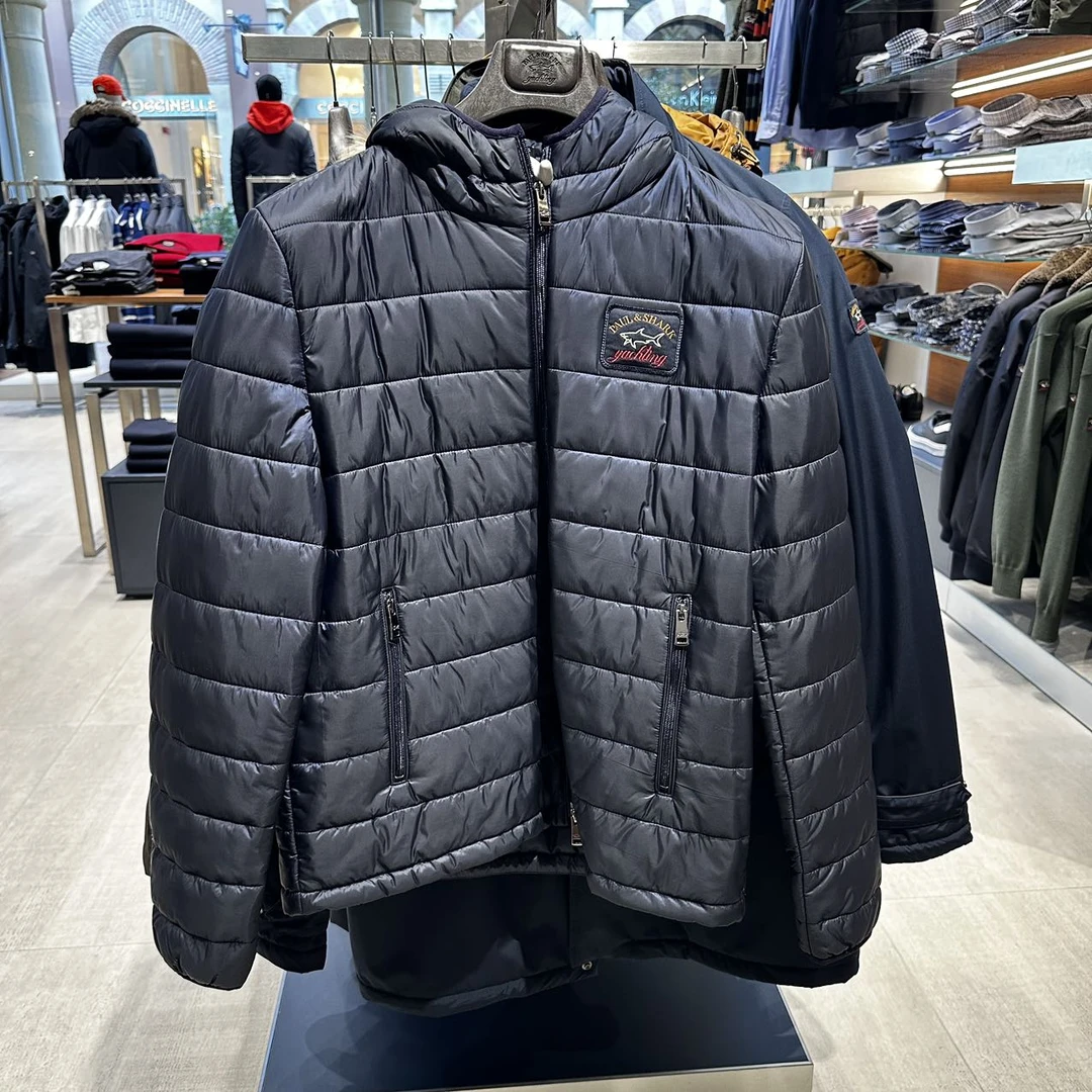 意鲨 不退换 男士时尚藏青色薄款棉服