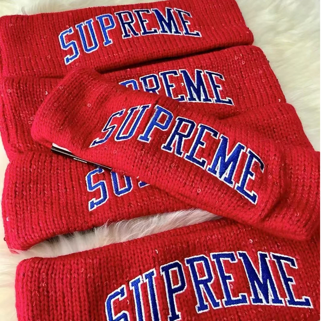 未使用 Supreme SUPREME亮片刺绣logo发带newera联名/全新