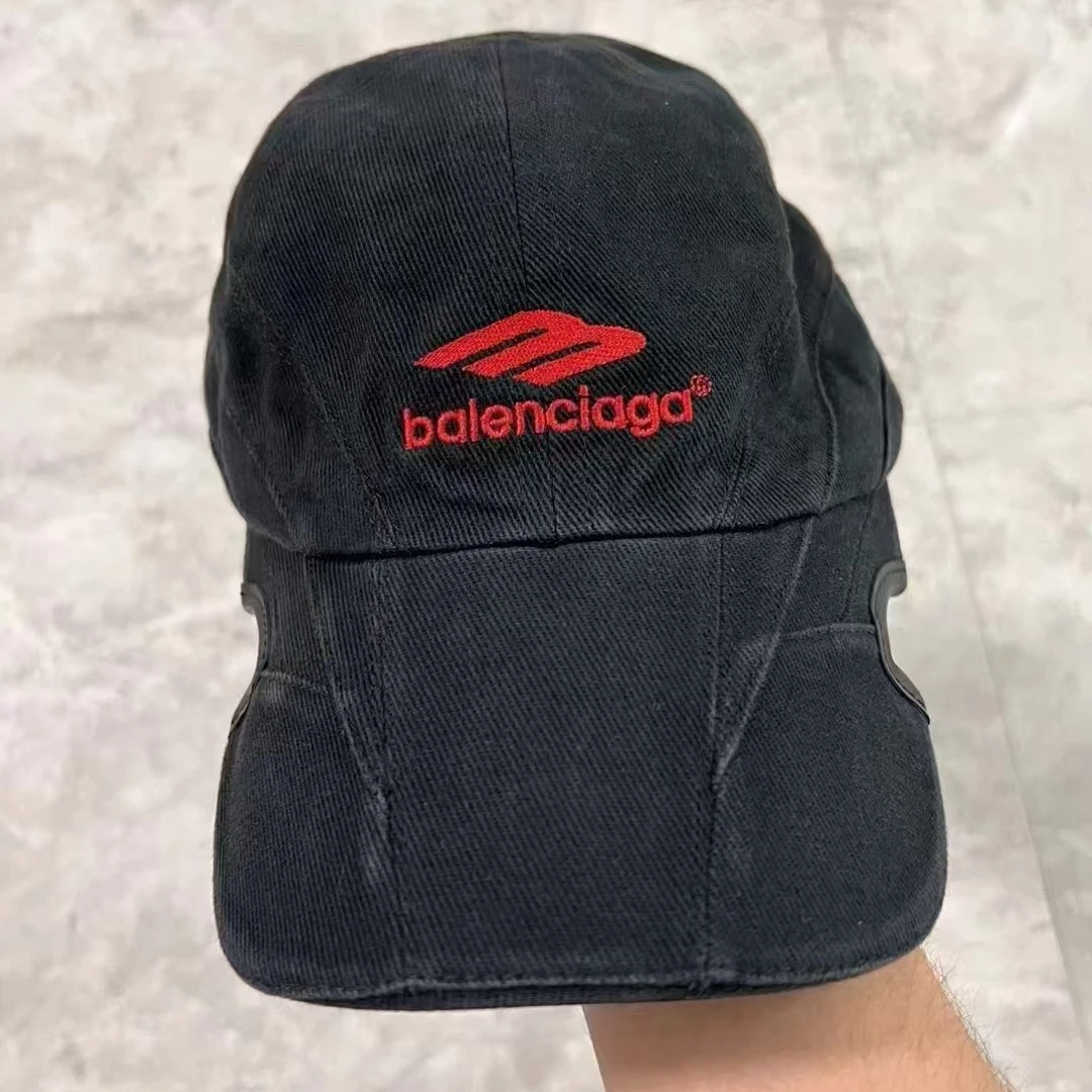 BALENCIAGA巴黎世家3B刺绣logo缺角棒球帽/全新带吊