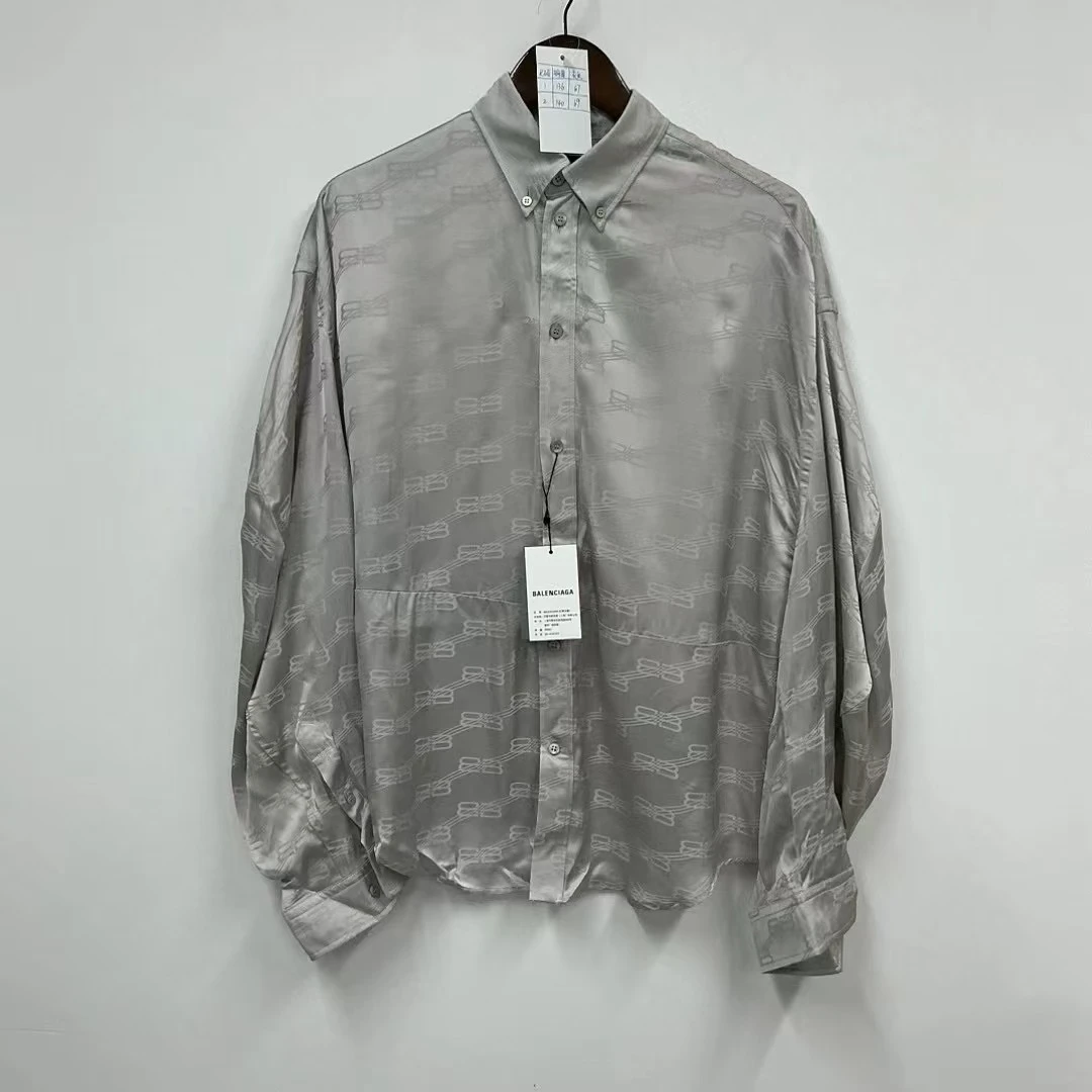 全新未使用 Balenciaga/巴黎世家 满印字母长袖衬衫全新带吊1码
