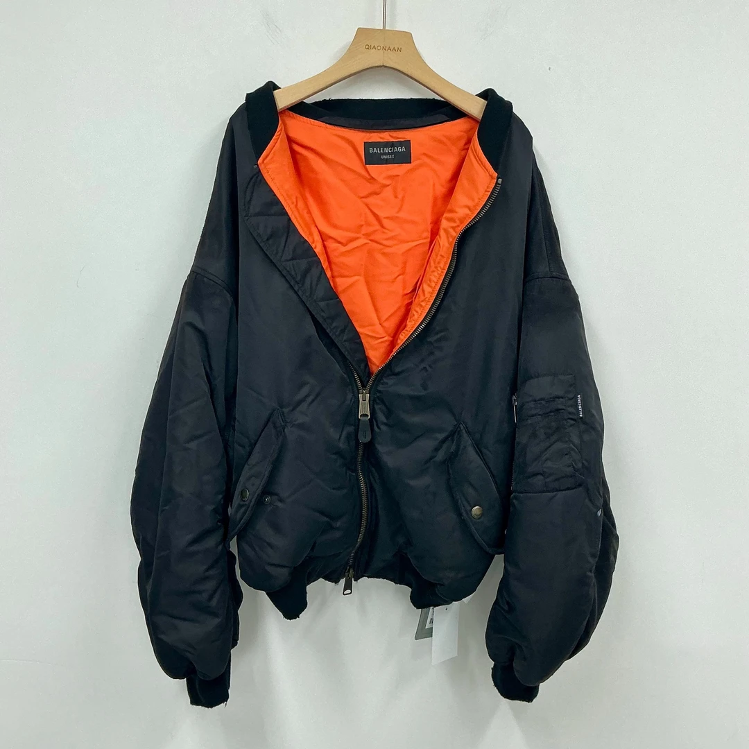 BALENCIAGA巴黎世家露肩bomber飞行员夹克/全新带吊/xs码宽松版型