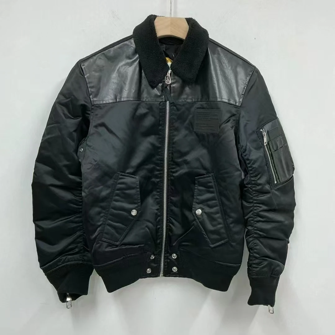 DIESEL迪赛拼接机车外套/拉链袖子毛领设计/全新带吊/S码