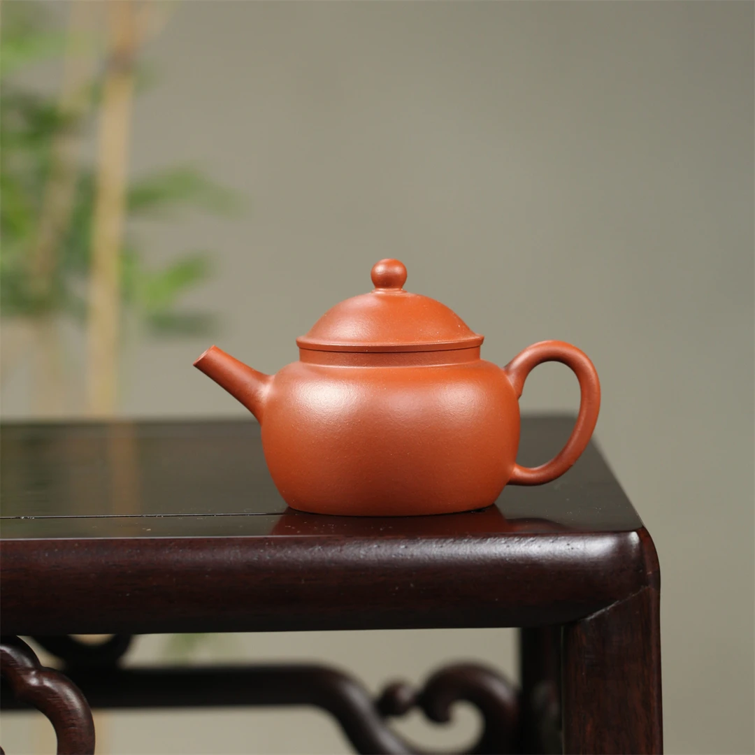 黄龙山原矿朱泥慕明式笠帽古风明清复古系小品紫砂壶140CC中小品