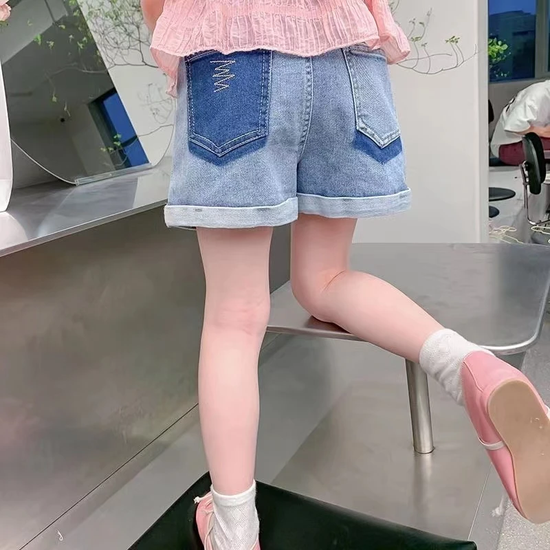 女童牛仔短裤夏装2024新款洋气儿童热裤女孩韩版宽松夏季外穿薄款