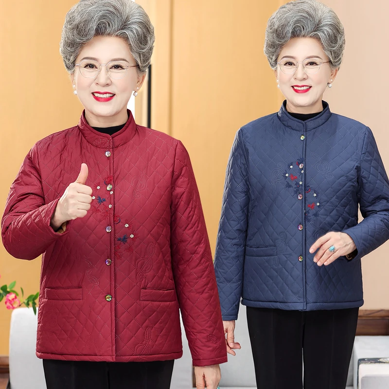 老太太小棉袄老年女装奶奶装冬季棉衣夹棉妈妈装轻薄内胆加绒保暖