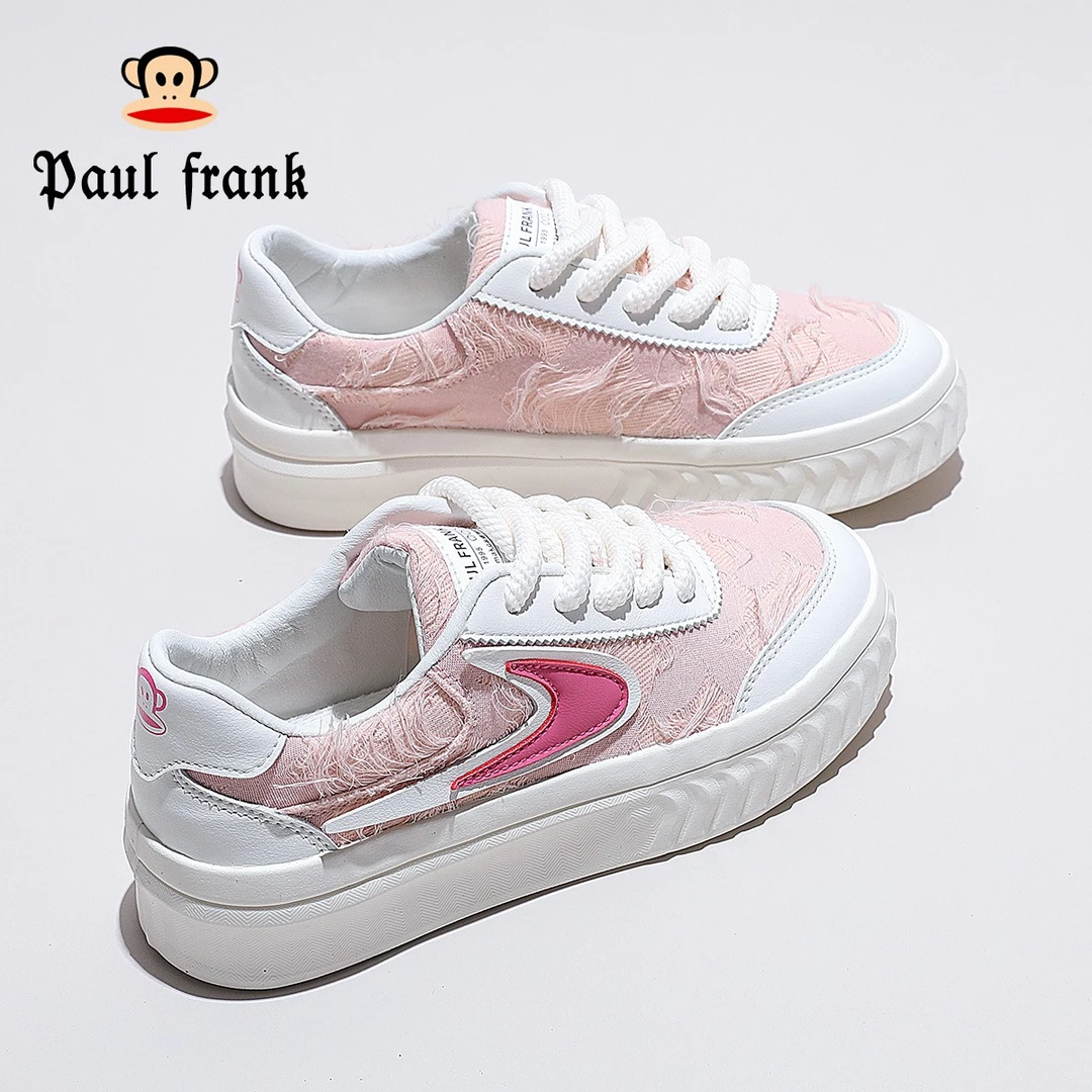 paul frank/大嘴猴2024秋款新品女鞋百搭低帮休闲ins风潮牌帆布鞋