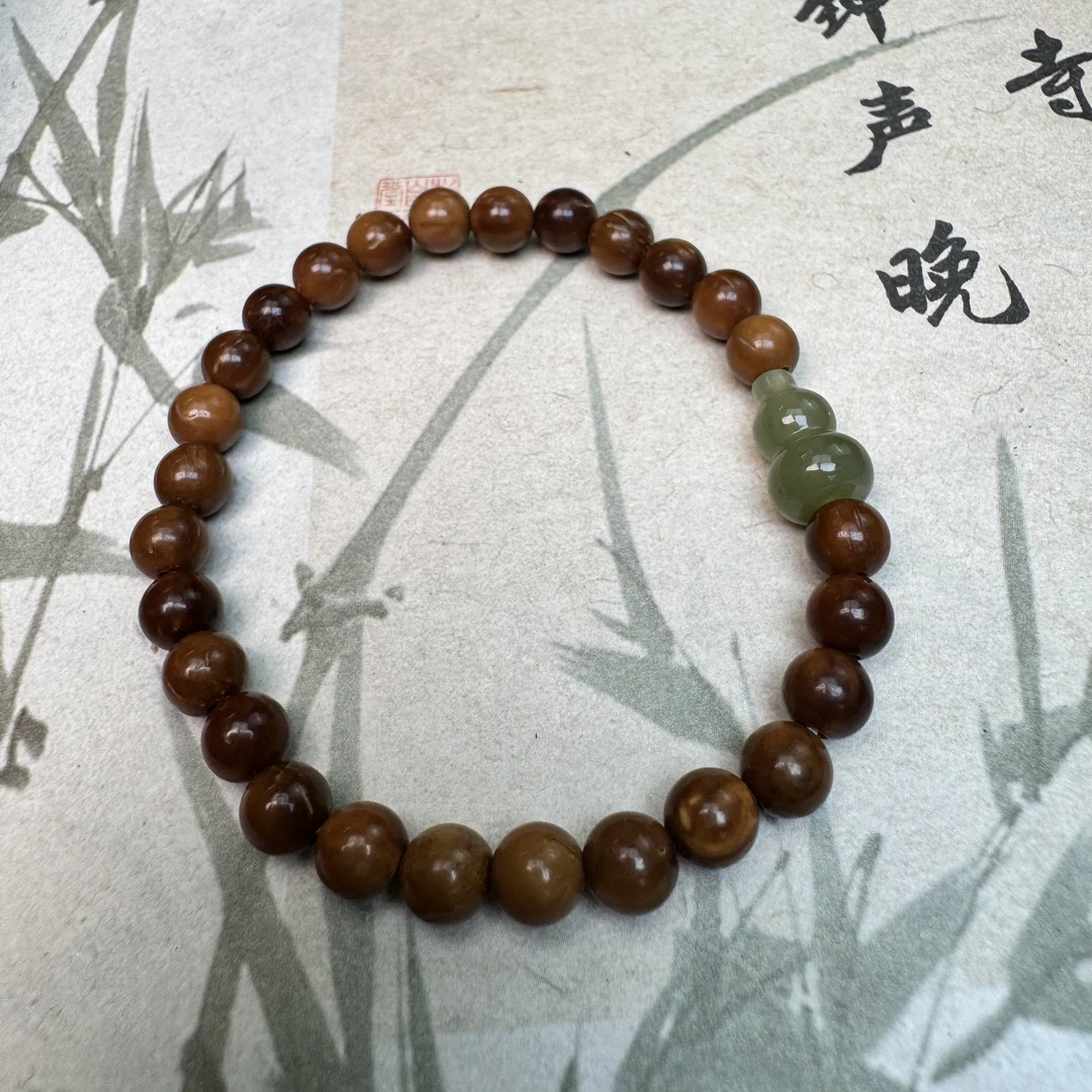 【耶耶家】6mm库克单圈配和田玉葫芦