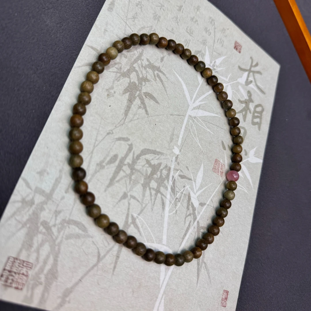 【耶耶家】绿檀6mm双圈配玛瑙