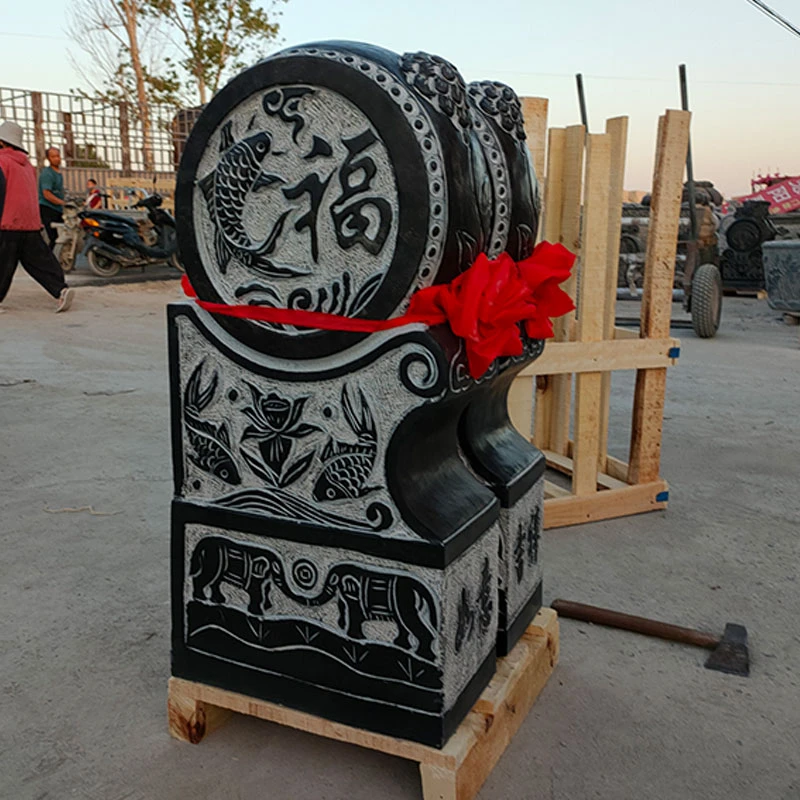 石雕门墩抱鼓石门墩抱鼓石青石福鱼门墩门口摆件仿古门墩石鼓庭院