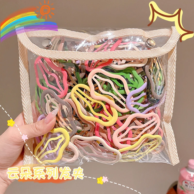 侧边刘海云朵发夹女2024新款儿童后脑勺彩色碎发bb夹夹子头饰发卡