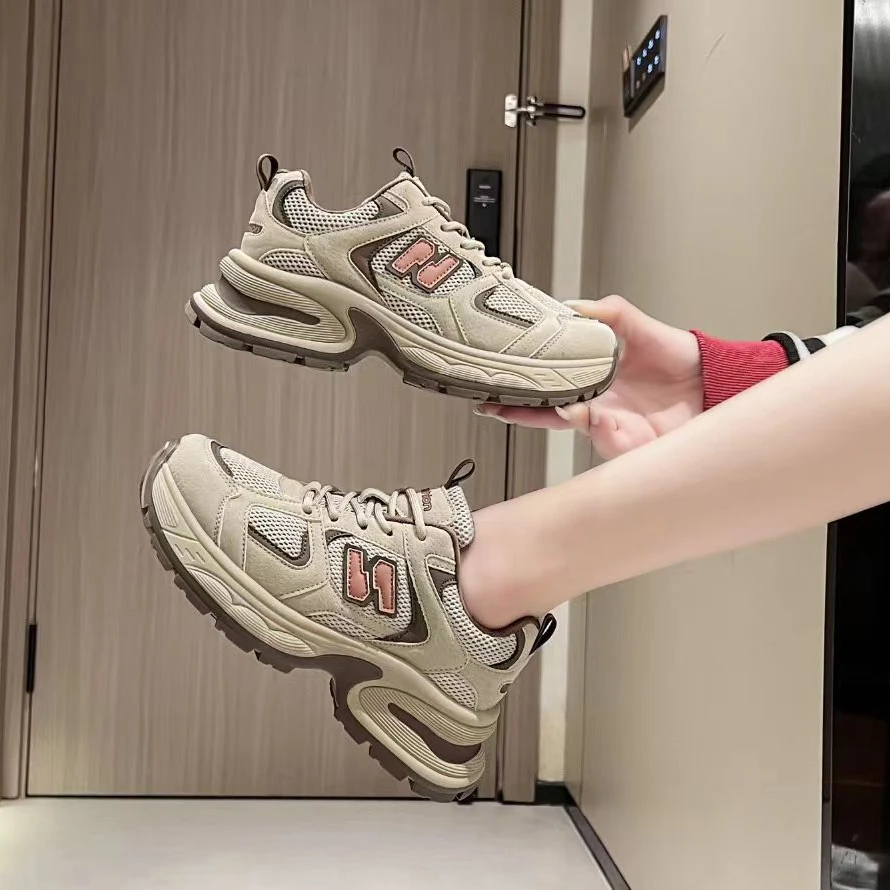 韩版厚底老爹鞋女2025春季新款爆款百搭N字休闲运动鞋时尚慢跑鞋