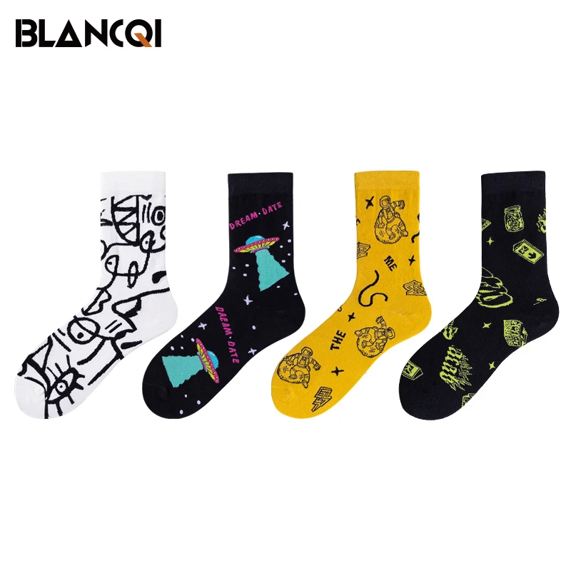 Blancqi/勃朗奇ins男女袜街头棉袜透气中筒袜袜子潮流百搭潮袜