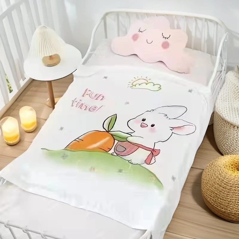 可爱夏季盖毯夏季空调被冰丝盖毯竹纤维午睡毯薄款盖毯婴幼儿盖毯