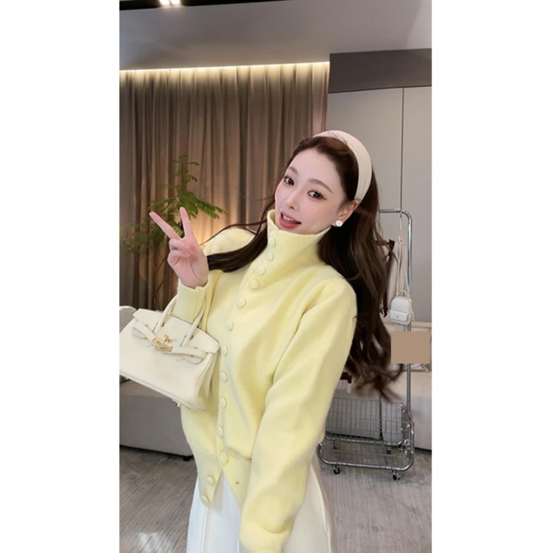 【多巴胺少女】气质休闲高领毛衣秋冬新款红色针织衫上衣多巴胺少女