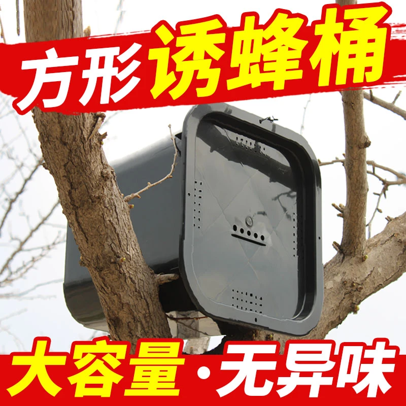 方形诱蜂桶中蜂野外找蜂招蜂尺寸黑色塑料收蜂尺寸引蜂捉蜂捕蜂器