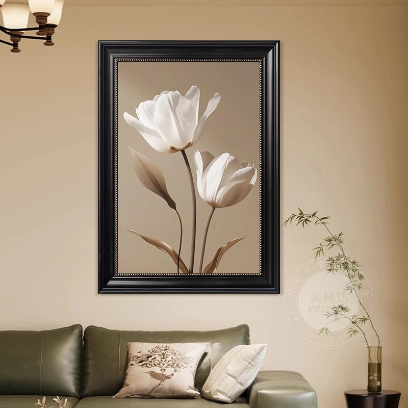 芙林达复古花卉餐厅装饰画客厅沙发背景墙挂画高档卧室壁画玄关画