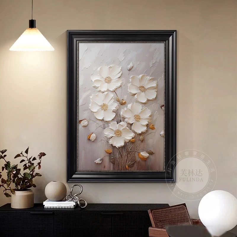 芙林达复古花卉客厅挂画沙发背景墙装饰画抽象高档餐厅壁画玄关画