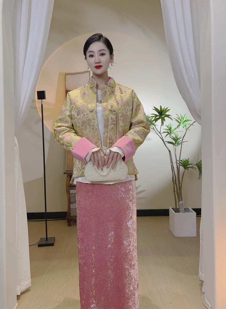 《晓君定制》7122《繁花》新中式时尚复古国风冬装加棉外套