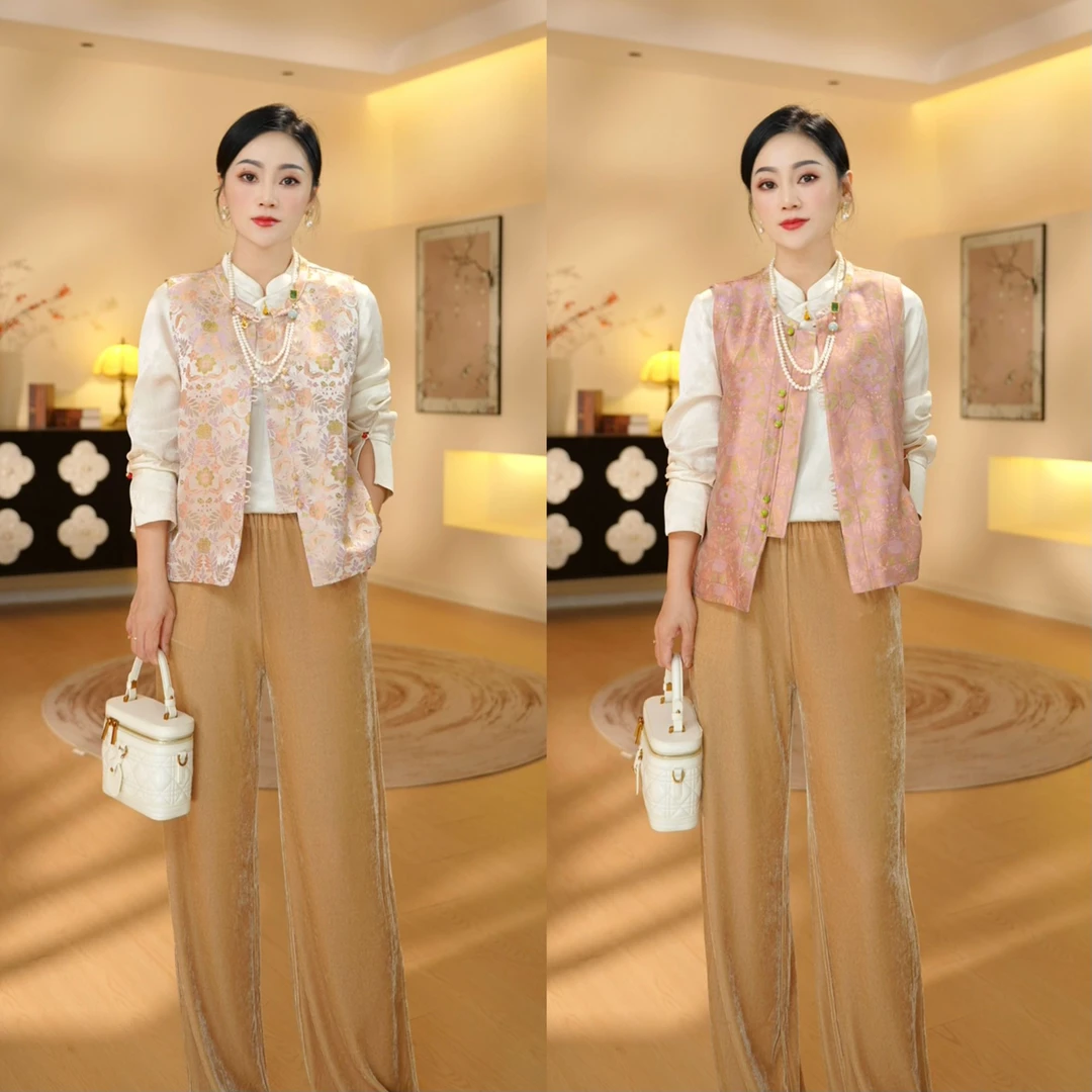 《晓君定制》2535《莫奈花园》时尚百搭显瘦日常气质新中式中国风马甲
