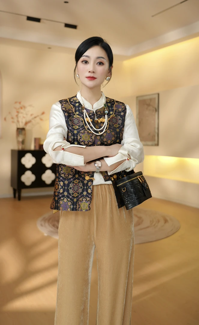 《晓君定制》2415  时尚百搭显瘦日常气质新中式中国风马甲