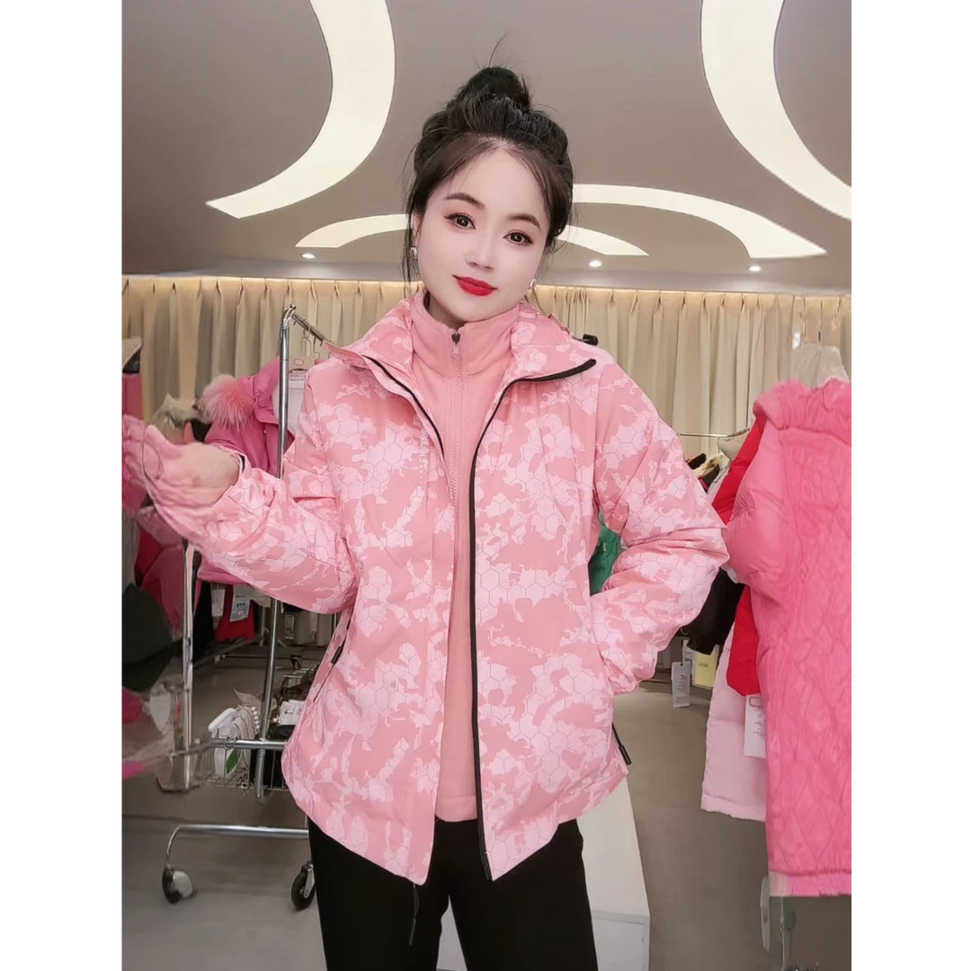 6268女士三合一冲锋衣女2024新款春秋冬潮牌防风防水登山服