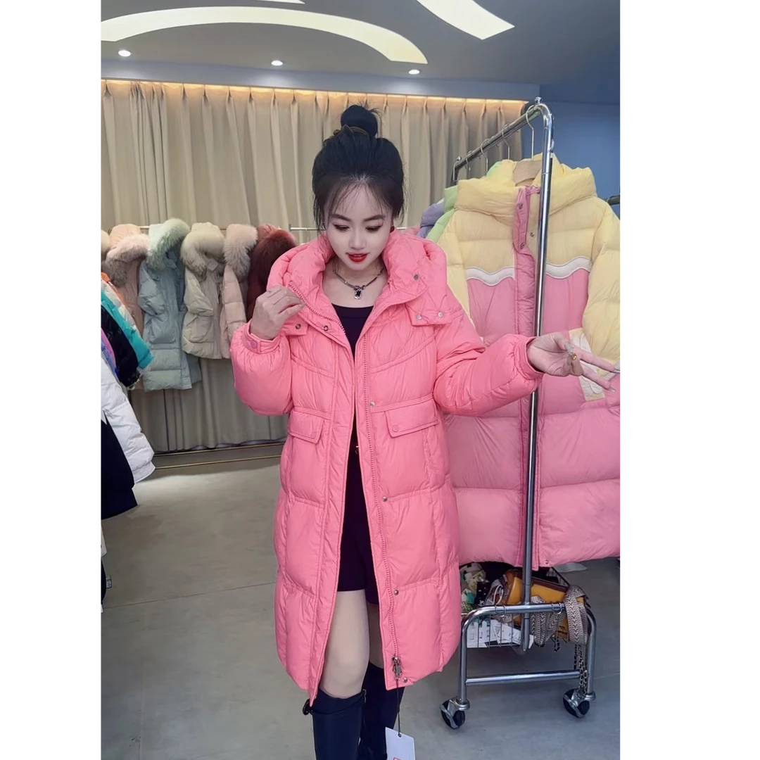 【巴黎旧梦】白鸭绒羽绒服冬季新款韩版宽松高端中长款加厚外套7760