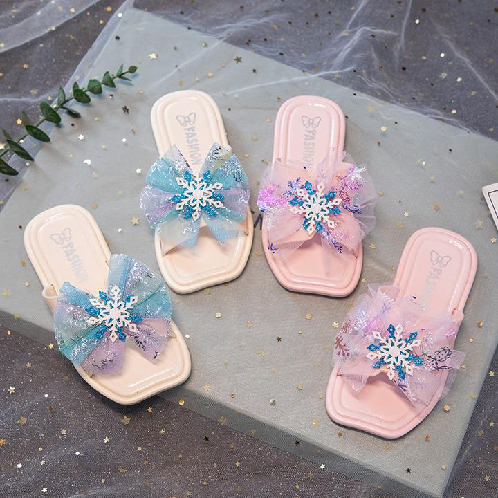 爱莎公主拖鞋夏季新款女童公主拖鞋时尚轻便防滑软底小女孩拖鞋