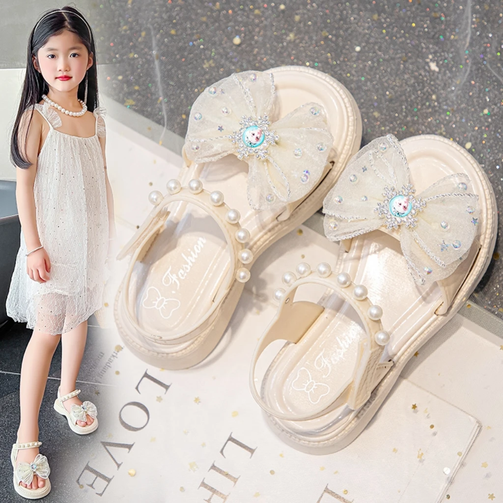 夏季新款女童凉鞋时尚百搭中大童女童凉鞋防滑软底甜美风公主凉鞋