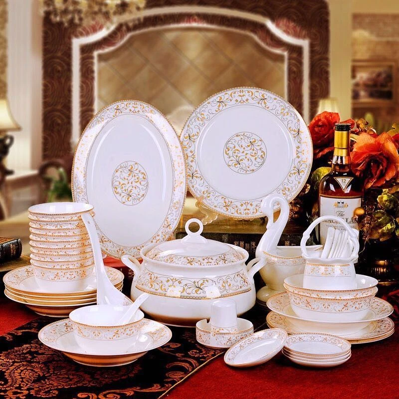 景德镇餐具家用碗餐具套装高级感碗盘套装碗盘家庭用碗筷餐具全套