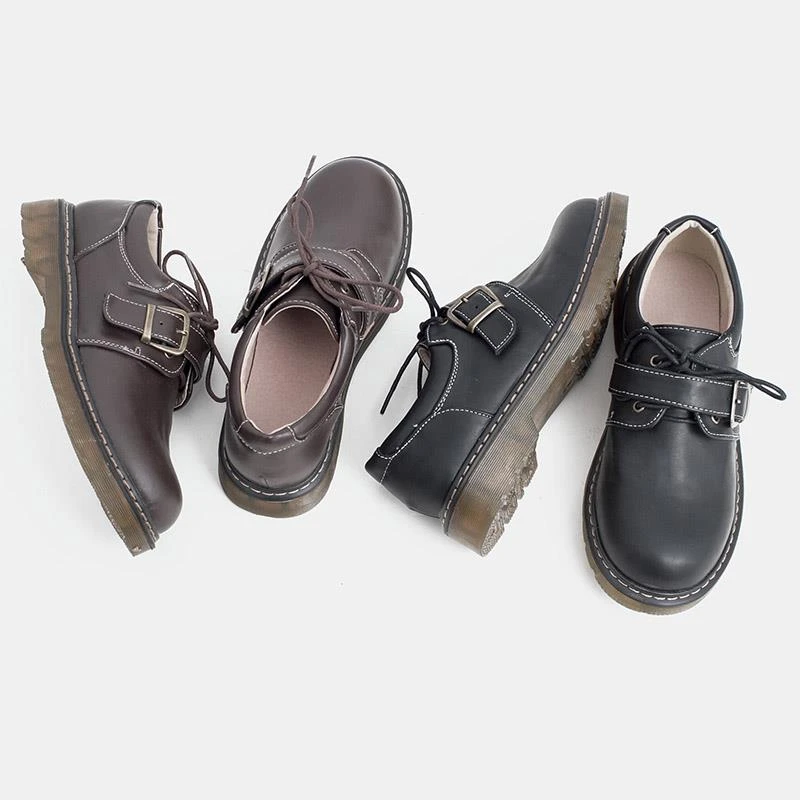 （清仓05）新款马丁鞋小皮鞋女春夏学生百搭英伦风复古平底单鞋子