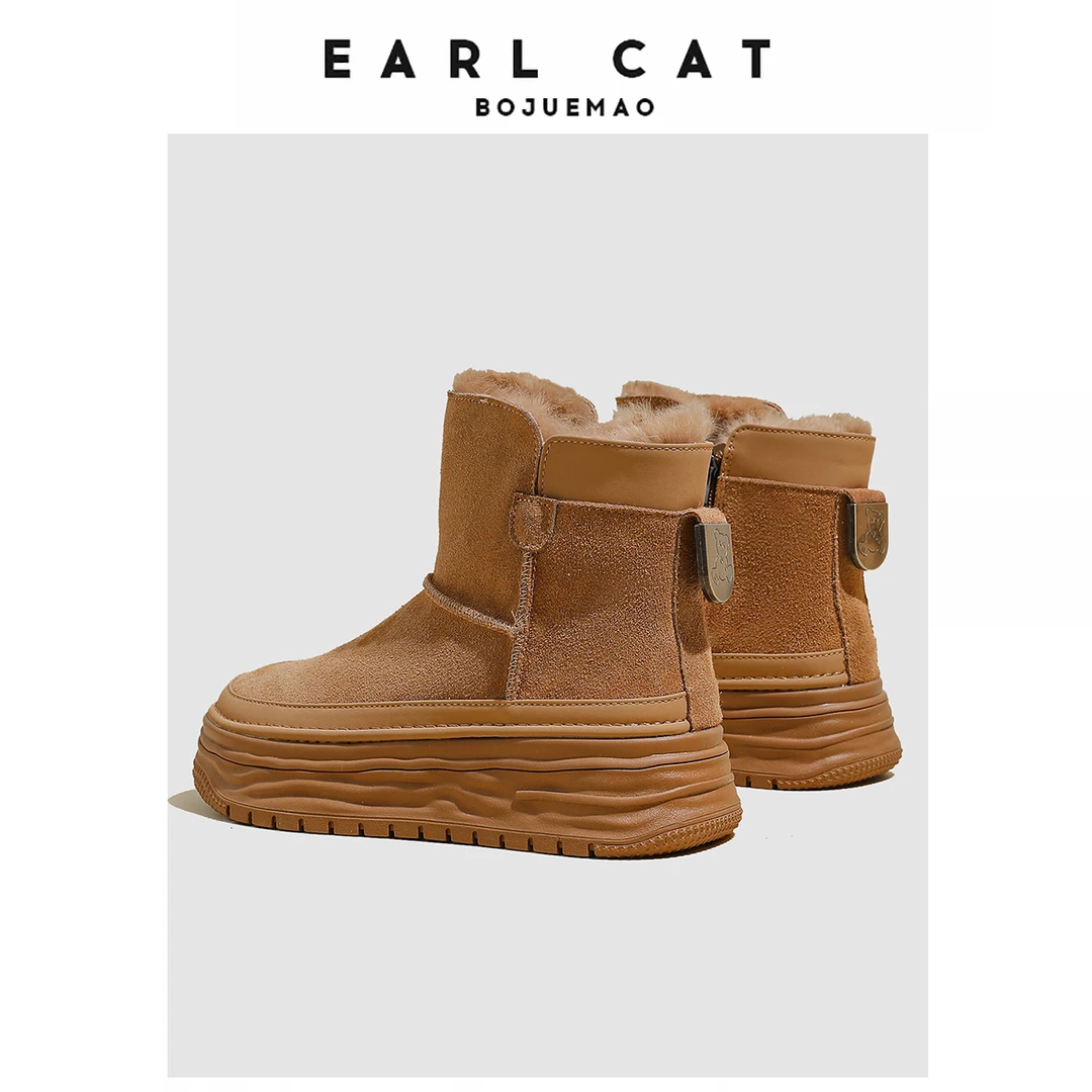 （清仓）厚底雪地靴女款2024新款秋秋加厚绒棉鞋毛毛保暖短靴子