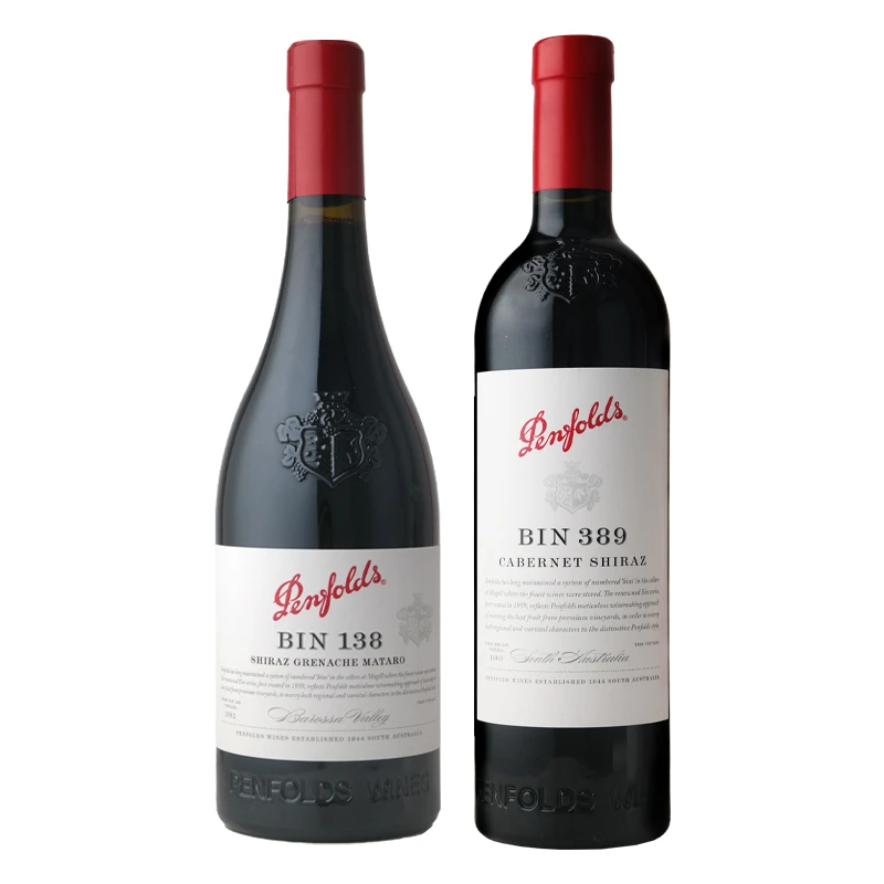奔富进口葡萄酒bin389设拉子赤霞珠红酒+bin138干红葡萄酒1瓶×1瓶