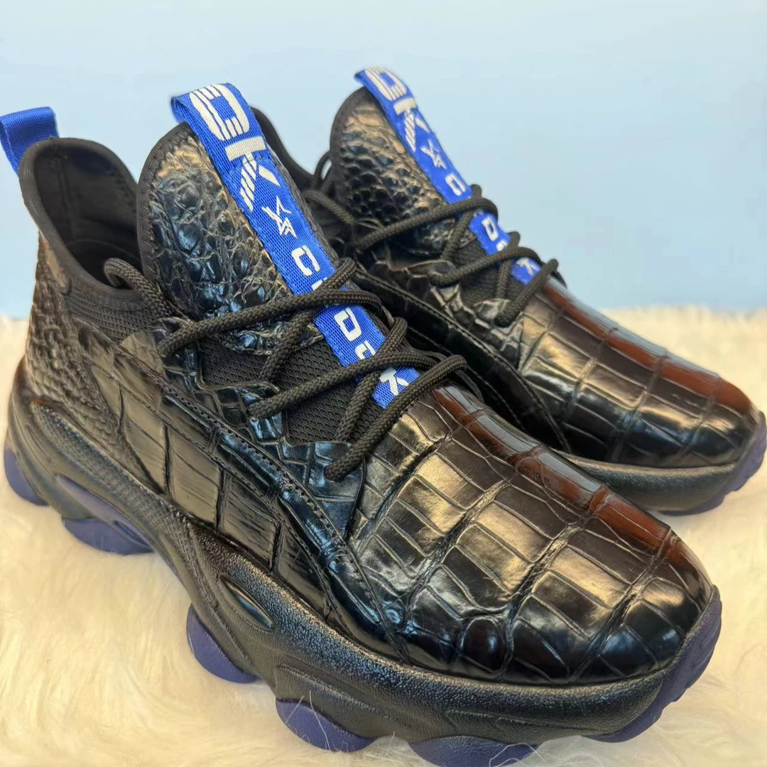 鳄鱼皮休闲运动老爹鞋男鞋