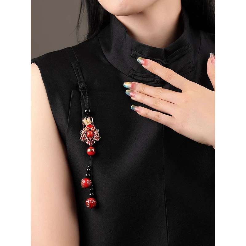锌合金羽毛胸针 旗袍压襟挂件吊坠挂饰衣服胸花唐手工古风胸针