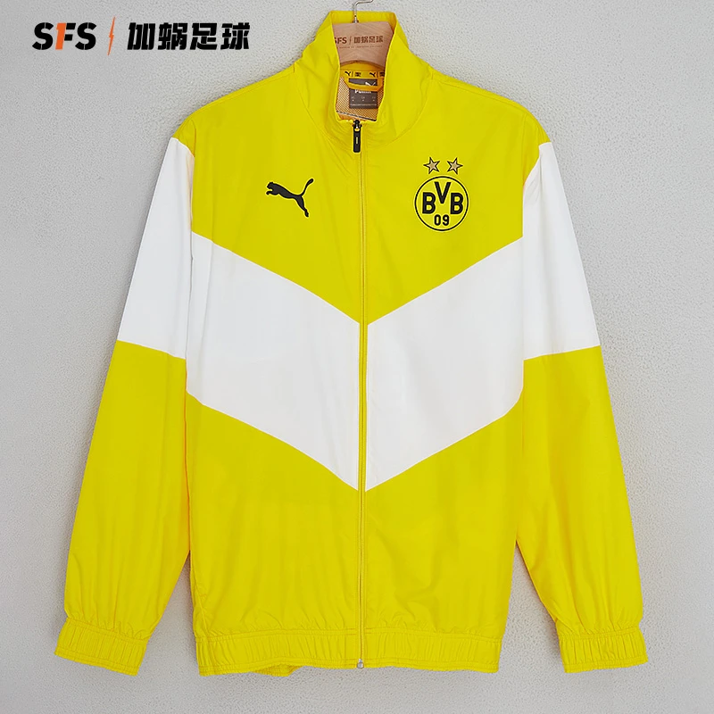 SFS彪马正品PUMA多特蒙德休闲运动外套赛前热身拉链夹克764295-04