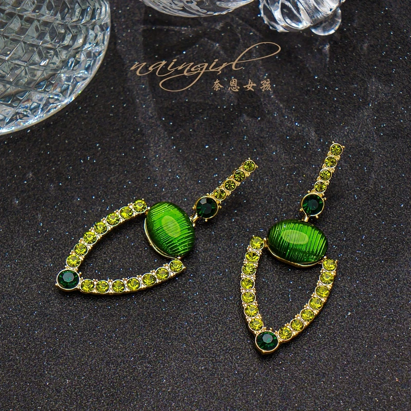 铜合金莫桑石耳饰 E3035【绿野仙踪】复古气质小众设计感轻奢耳环