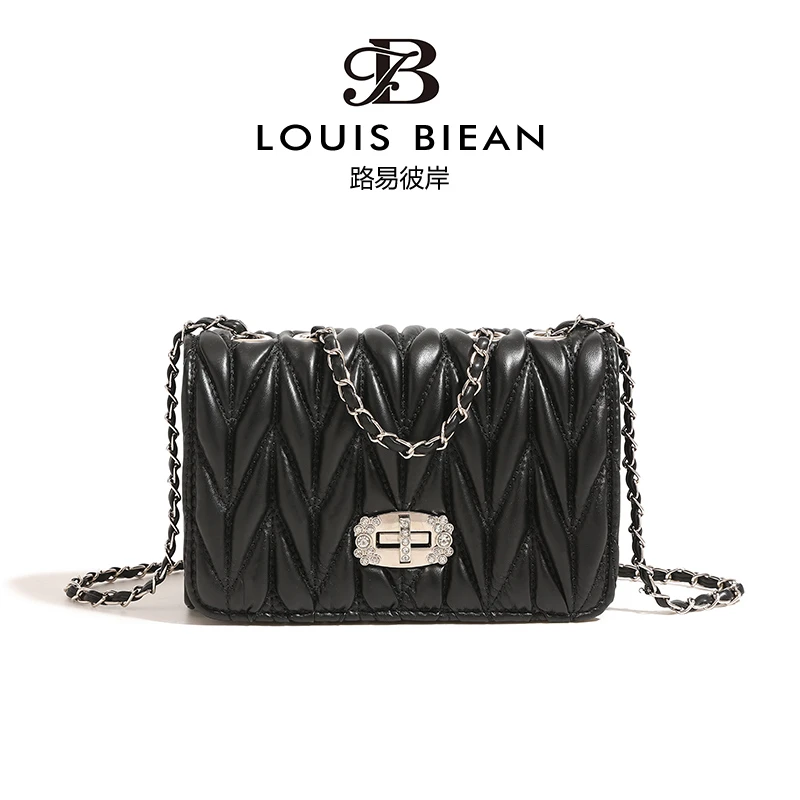 2024新款菱格链条小方包爆款手提单肩斜挎包9906黑