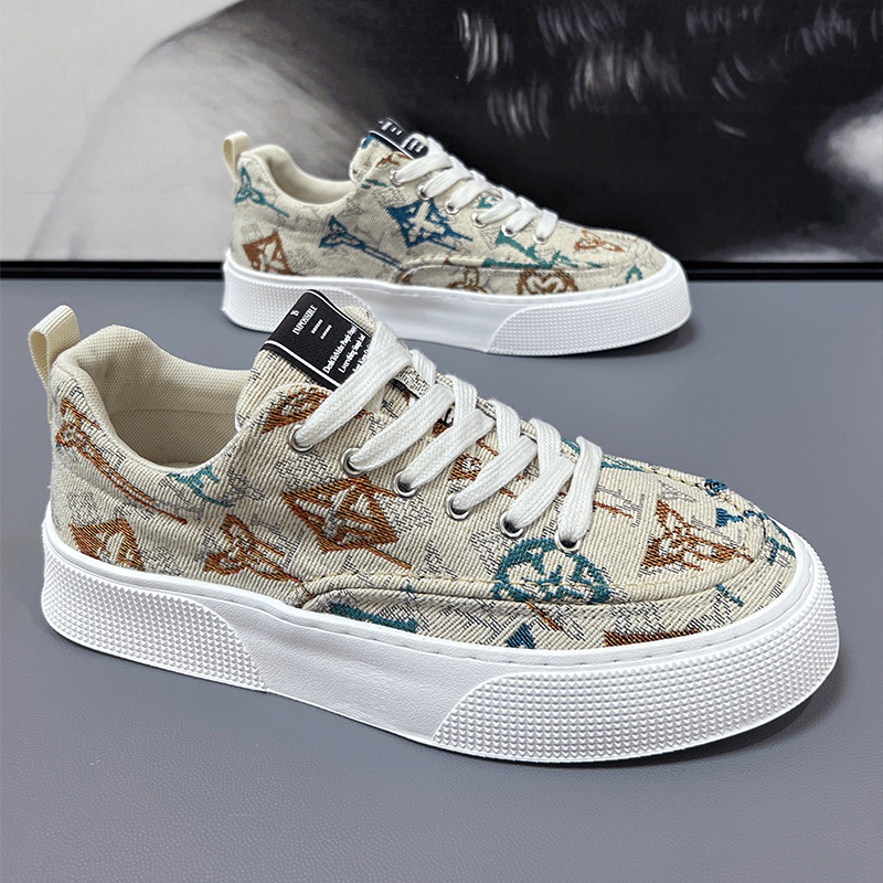 轻奢软底大码男鞋轻便透气帆布鞋时尚休闲板鞋百搭运动潮鞋鞋男