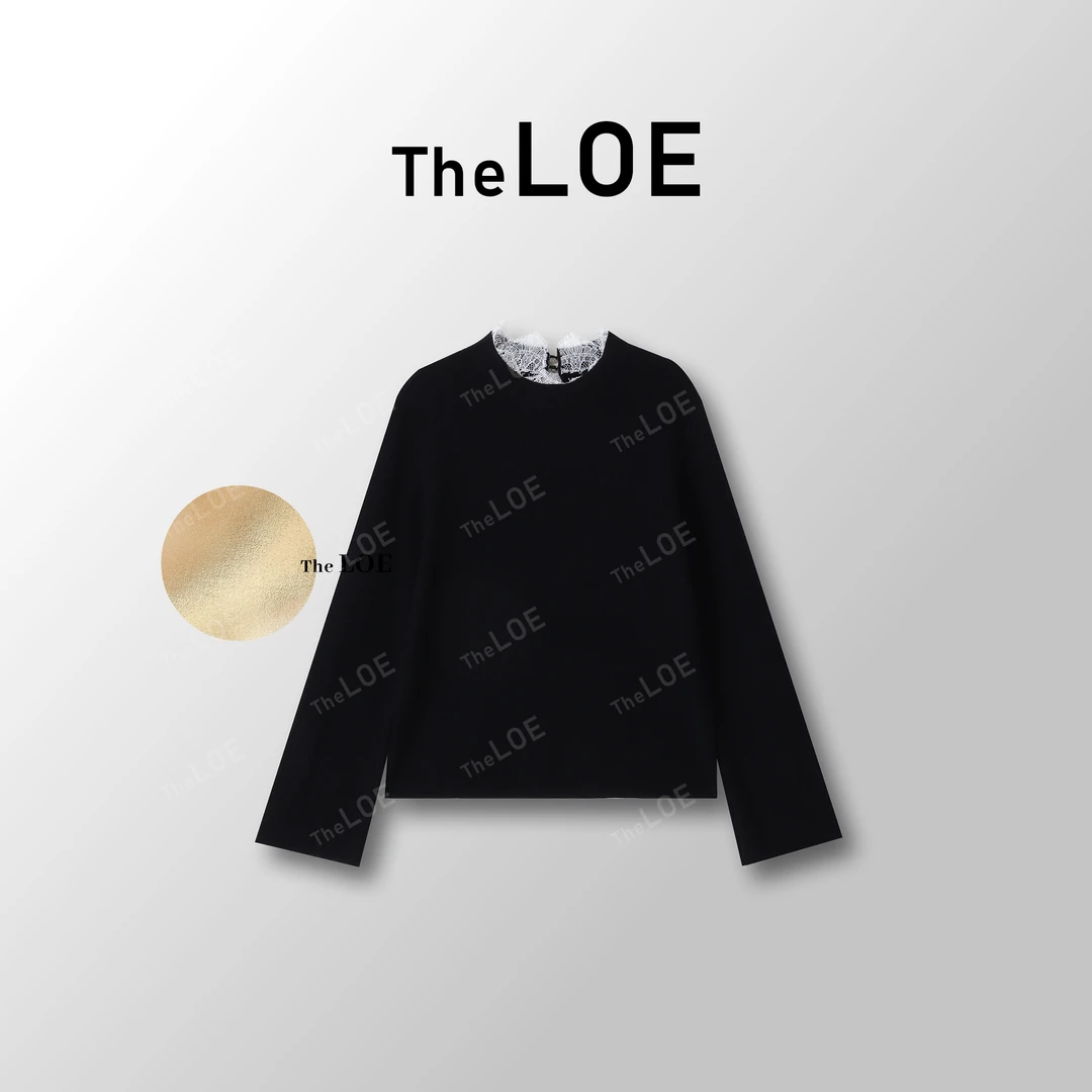 TheLOE/【花间酒蕾丝针织打底衫】精纺羊毛 高领打底#11.12ZZ-G7324