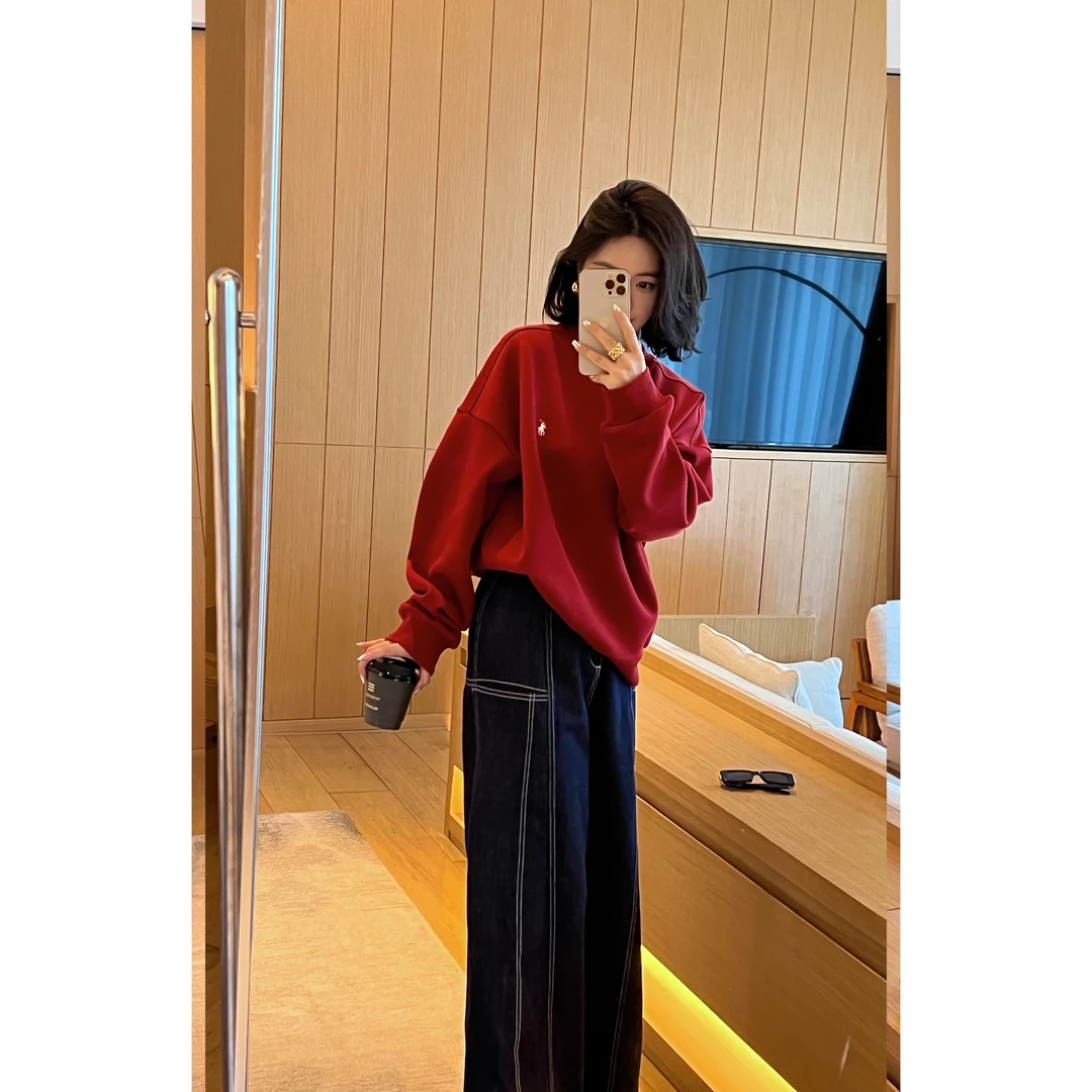 TheLOE/[劳伦小马卫衣]宽松刺绣卫衣#08.12W-G2353